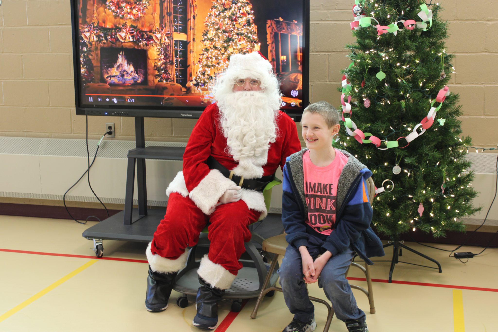 St. Nick visits with students at Meco Academy - HFM BOCES, Johnstown